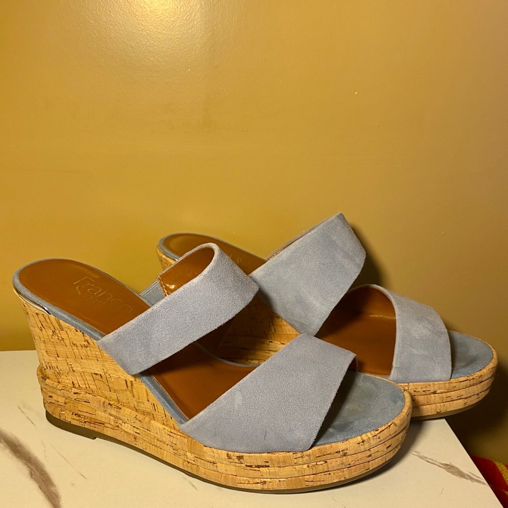 Franco Sarto Strappy Blue Wedge